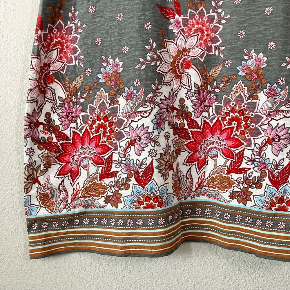 J JILL Cotton Shift Dress XL Daisy Floral Pockets Casual Travel Resort Vacation - Picture 8 of 10